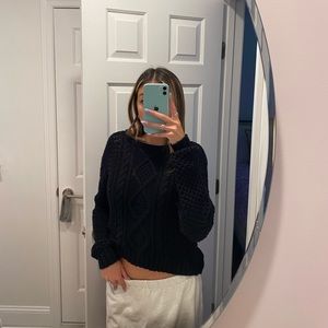 urban outfitters black chunky knit sweater